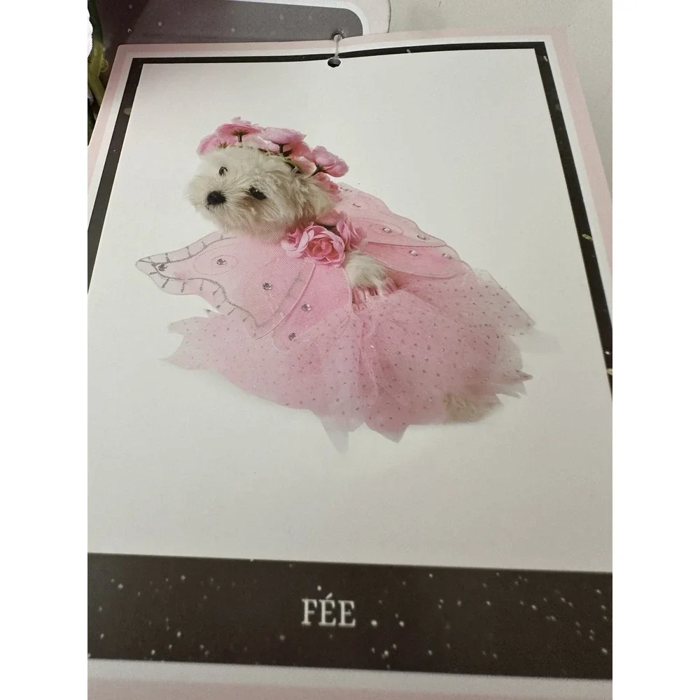 New Fairy Dust Halloween Pet‎ Dog Cat Costume Apparel Pink Butterfly Set M/L